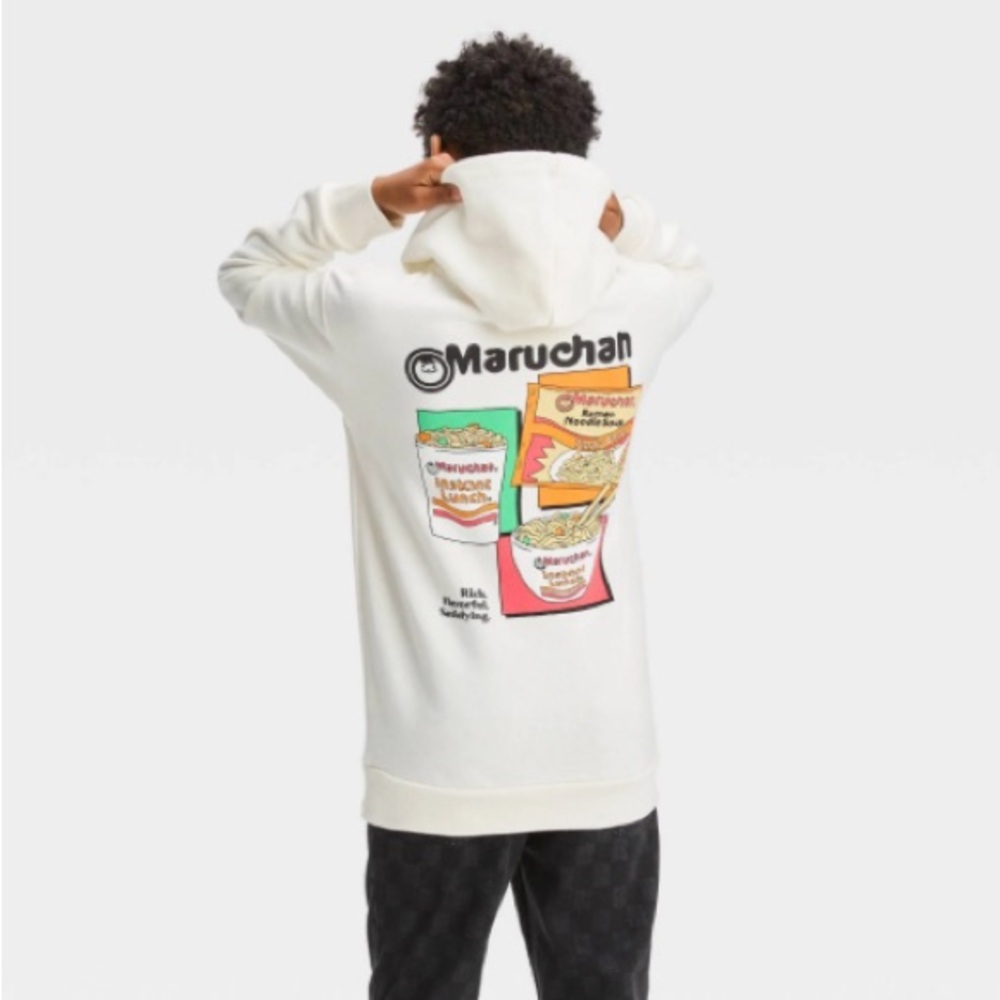 Art Class NWT XS(4/5) Boy' Maruchan Ramen Noodle Graphic Hoodie cream - Picture 3 of 16